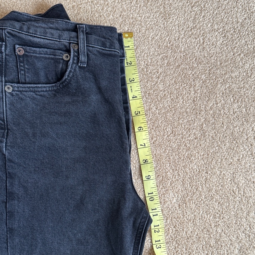 Agolde Black Riley Cropped High Rise Jeans - Picture 7 of 10